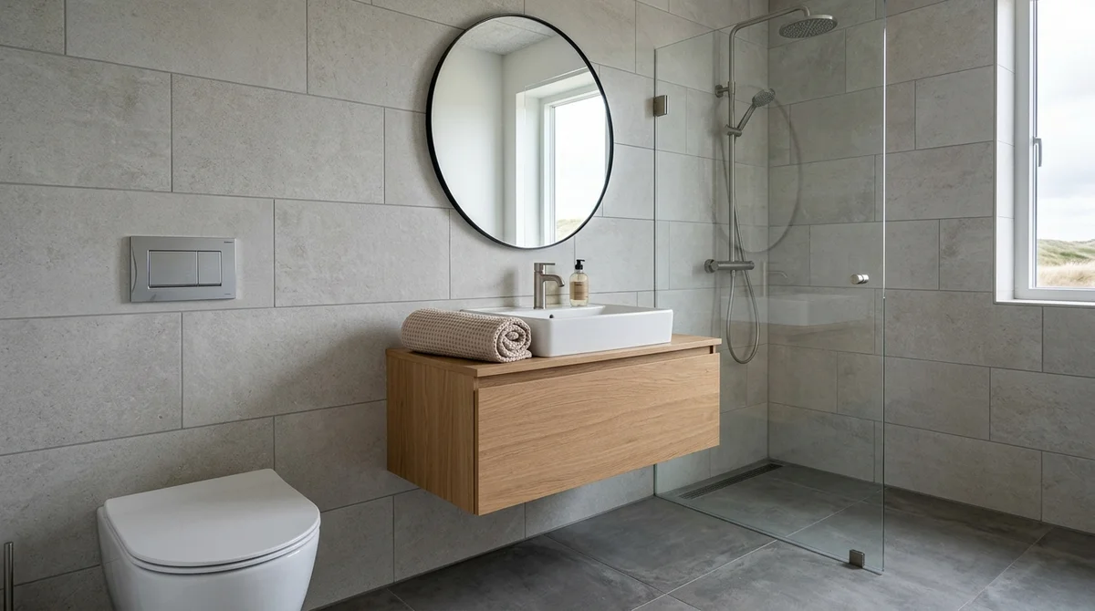 Færdigt resultat — Renovering af badeværelse i Gevninge