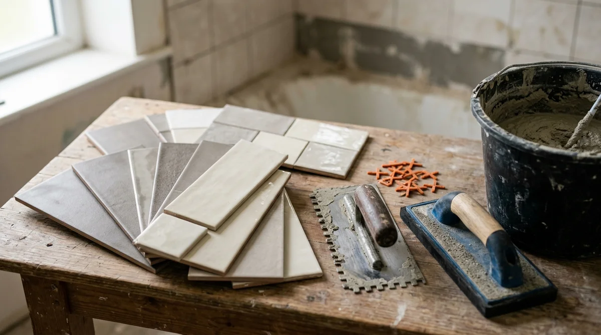 Håndværkerværktøj til nyt badeværelse