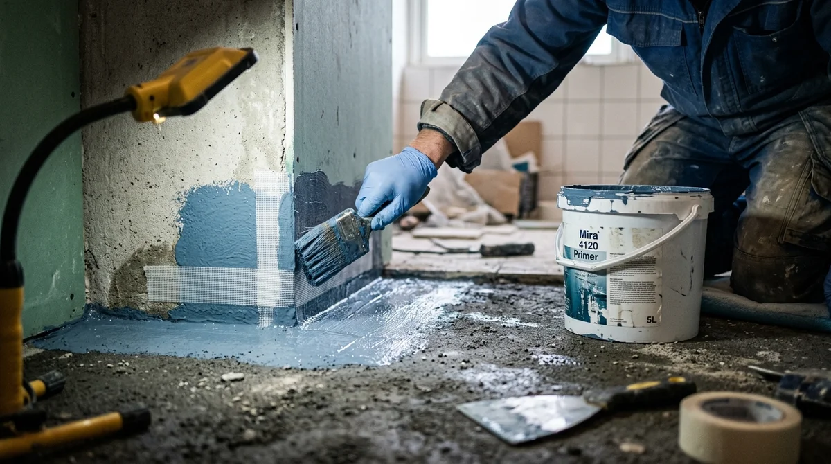 Håndværkerværktøj til renovering af badeværelse