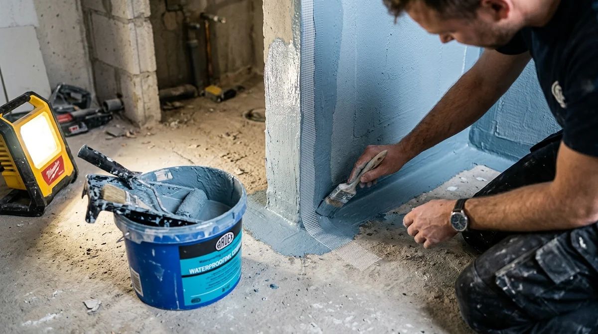 Håndværkerværktøj til renovering af badeværelse